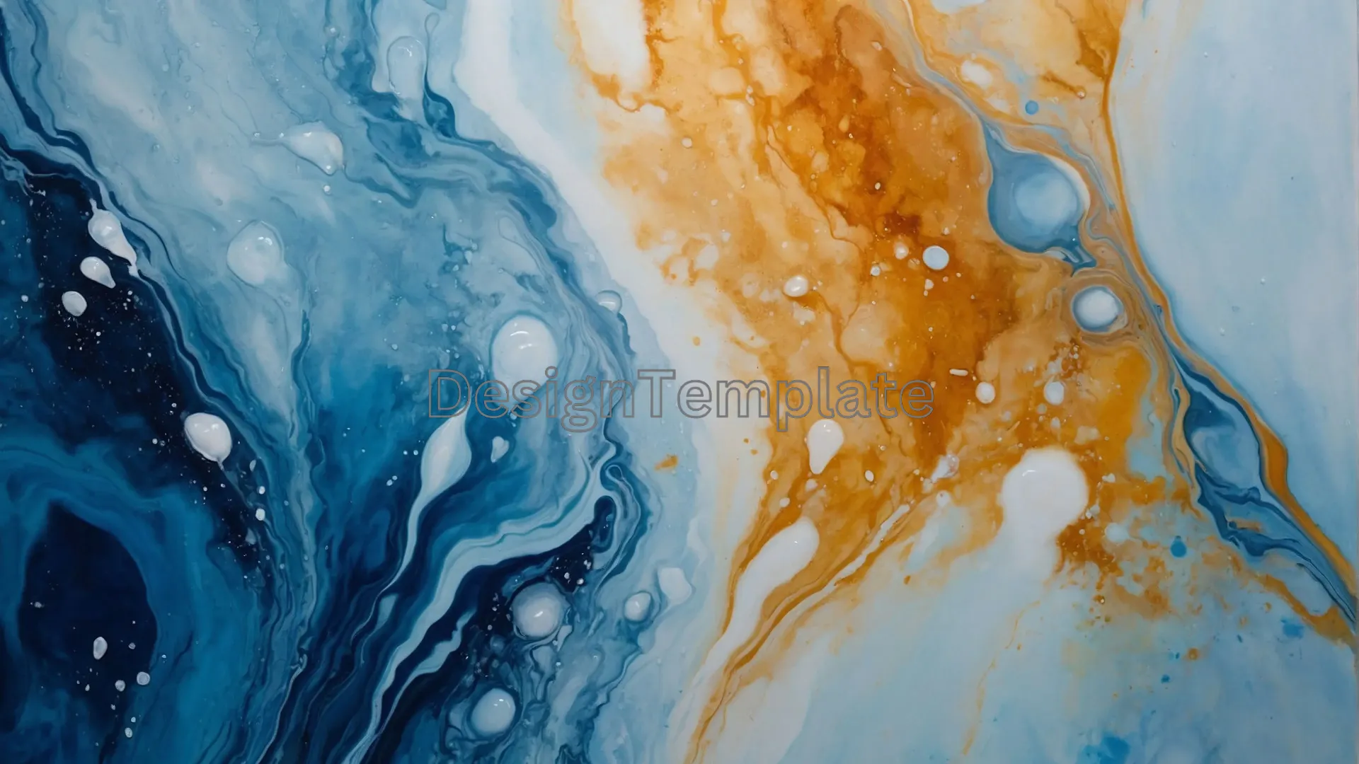 Artistic Blue Orange Marble Background